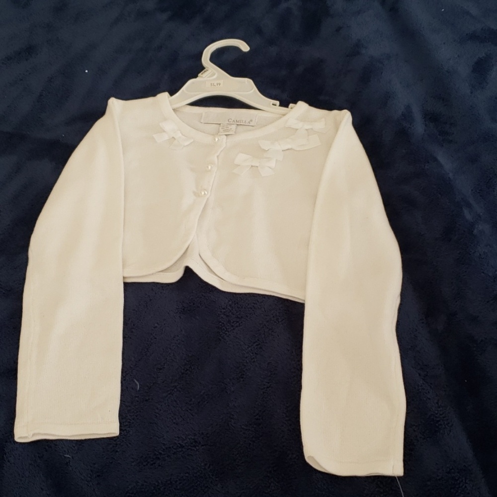 Ribbon Shrug Jacket Short Cardigan - Picture 1 of 3
